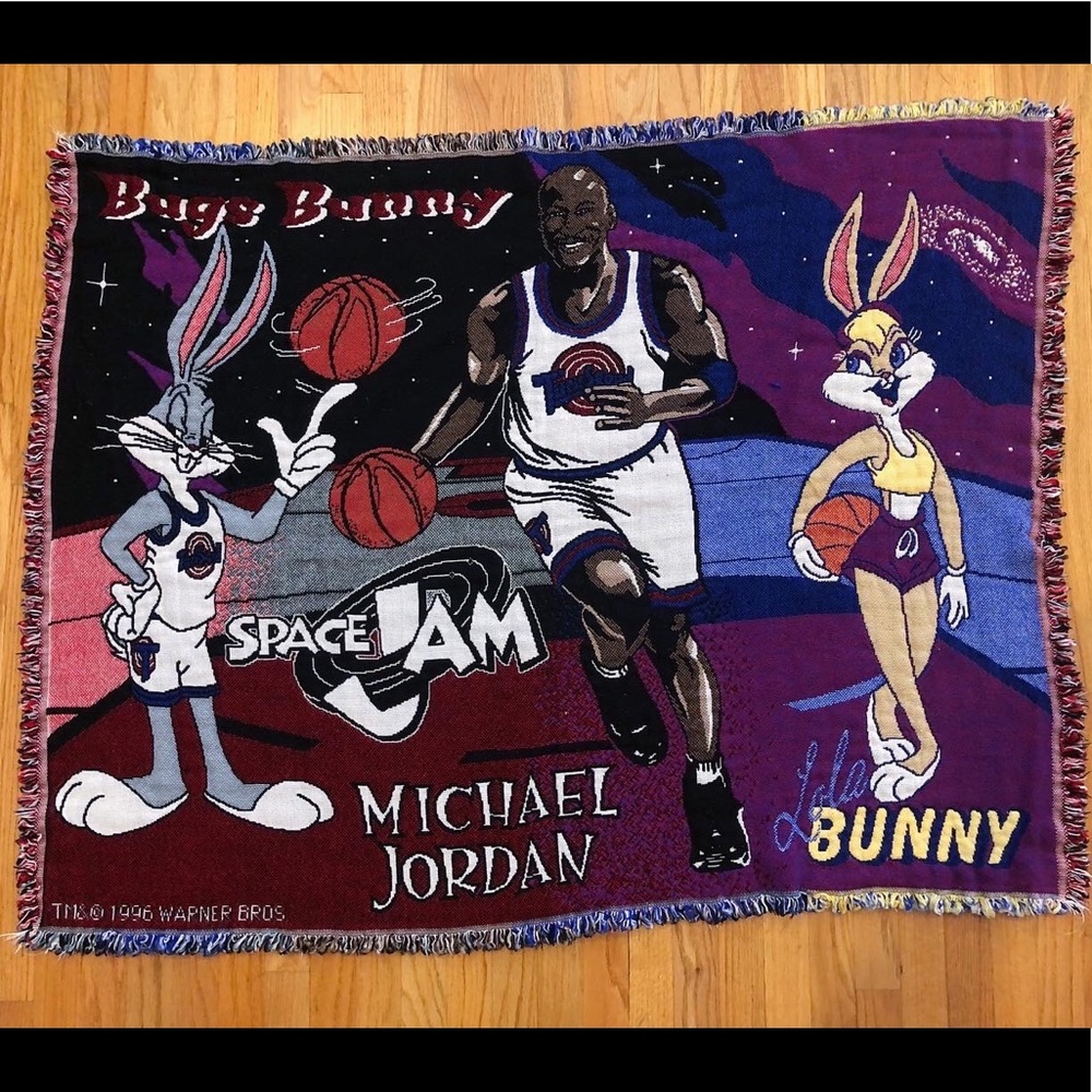 RARE Vintage Space Jam Throw Blanket